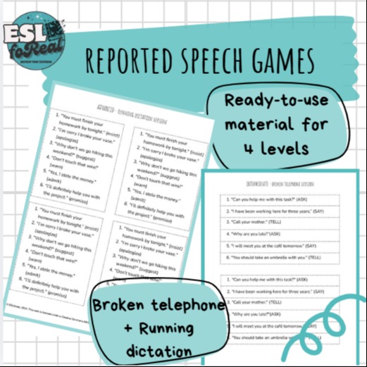 get students moving and mastering reported speech with this dynamic activity four tailored levels basic to extrachallenging ensure engagement for everyone prefe...